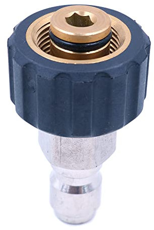 ZONADAH Robinet de nettoyeur haute pression en laiton métrique M22 x 15 mm (broche) femelle convertible en connecteur 3/8 raccord rapide raccord rapide nettoyeur haute pression adaptateur pistolet
