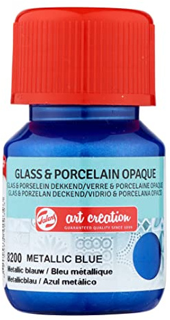 Talens Art Creation Glas & Porzellan Opaque Paint - 30 ml Metallicblau - Für Glas, Porzellan & Keramik
