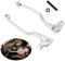 Tissting Poignée de Frein Moto, Leviers de Frein Argentés Ergonomiques pour Conduite Sereine, Compatible YZ80 YZ125 TW200 XT250 TT350 XT350, Paire de Leviers d'Embrayage et Frein pour Moto