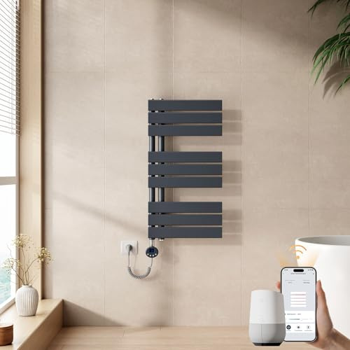 EMKE Seche Serviette Electrique 762 x 400 mm,Anthracite,WiFi,400 W
