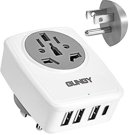 Reiseadapter USA Adapter Amerika Deutschland Stecker Reisestecker Steckdosenadapter Weltweit auf USA mit 3 USB 1 Typ-C für Kanada Mexiko USA Adapter Steckdose TypB