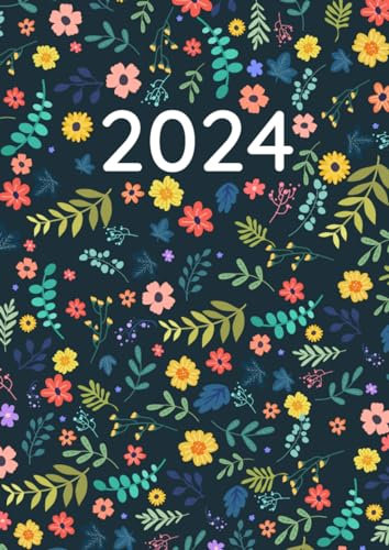 2024: Kalenderbuch 2024 12 Monate Von Januar Bis Dezember, 1 Tag 1 Seite, Jahresplaner, Din A4