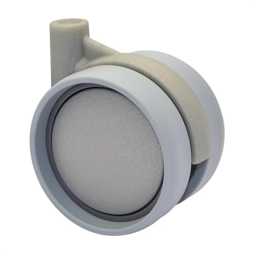 WAGNER 01006601 - Rueda doble para muebles (75 mm de diámetro, 90 mm de altura, 50 kg), color plateado