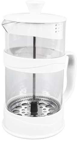 SIXRUN Hand Press Coffee Pot, French Press Coffee Maker 1000ml Plastic Cover High Borosilicate Glass Double Layer Insulation Press Cold Brew Coffee Pot for Tea Office
