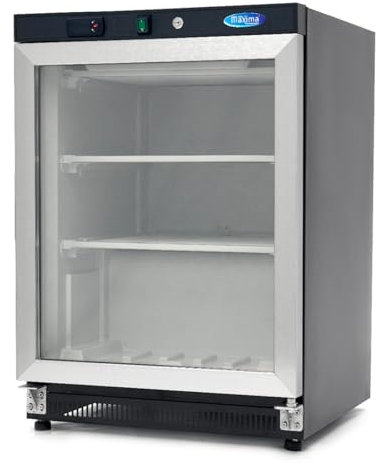 Maxima Congélateur - 200 L - Noir - avec Porte Vitrée