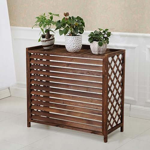 Couvercle de Climatiseur Décoratif en Bois Massif Cache Clim Support de Fleurs Bois Massif Exterieur Cachée de Climatisation ​Étagère en Bois pour Jardin Balcon Facile À Installer. ( Size : 97x40x87cm