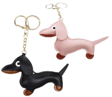 VIDSTW 2 Stück Süßer Hundeschlüsselanhänger Schlüsselanhänger Dackel | Deko Schlüsselbund für Herren Damen Kinder Geschenke Keychain Cartoon für Rucksäcke Umhängetaschen Schultaschen