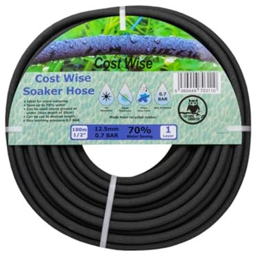 100 Meters Porous Soaker Hose Pipe with Connector - 328.1 Feet Rubber Slow Drip Garden Irrigation Hose Pipe