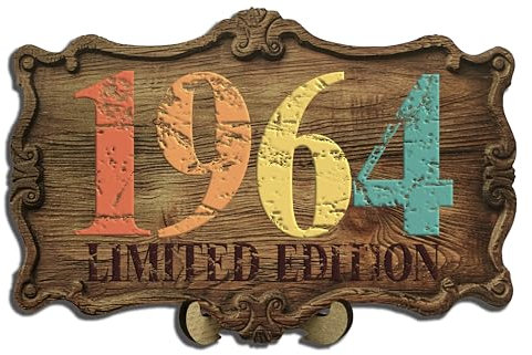 DARO Design - 60 Geburtstag Frauen & Männer - Originelle Geldgeschenke Geburtstag 60 Wandbild und Ständer - Holz-Schild Gästebuch - Geschenke zum 60. Geburtstag Mann Frau Deko - Geburtsjahr 1964