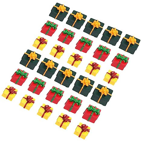 LALADEFIEE 30-teiliges Weihnachtsgeschenkbox-Set Aus Kunstharz Für Die Weihnachtsdekoration Miniatur-landschaftsrequisiten Weihnachtsschmuck Bunte Mini-hüllen-Dekorationen