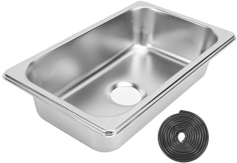 304 Stainless Kitchen Sink With 40mm Round Recessed Waste Outlet - Rectangular Hand Wash Basin for RV, , Trailer, Caravan and Bar
