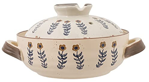 Olla Arrocera De Arcilla Cazuela Cazuela De Barro Olla De Barro - Cazuela De Cerámica con Tapa Olla De Barro Utensilios De Cocina De Cerámica Redonda Estufa De Gas Doméstica Olla De Barro De Llama