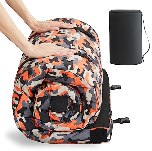 HomeMate CertiPUR-US Memory Foam Camping Mattress Pad Portable Roll Up Mattress for Adults Sleeping Mat Cot Mattress Pad Car Tent Floor Mattress Removable Waterproof Cover Travel Bag Guest Bed