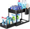 ECOPLUS Organizer Sottolavello Salvaspazio Sottolavabo, Organizzatore Cucina e Bagno, Scaffale Sottolavello Nero (40x16x32 cm) con Portaoggetti, Struttura Resistente, Perfetto per Lavandino e Lavello