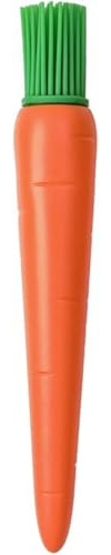 Zhhuoc Brosse de cuisson en silicone en forme de carotte orange - Brosse de cuisine résistante à la chaleur - Pinceaux à huile pour viande, gâteau, barbecue - Ustensiles de barbecue et de pâtisserie