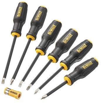 Dewalt Full Fit Screwdriver Set, 6 Piece, Contains: Slotted Screwdrivers: 5.5, 6.5, 8mm., Phillips Screwdrivers: PH1, PH2, PH3.