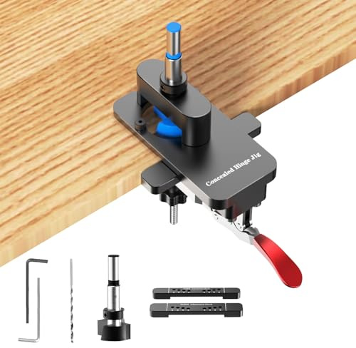Compact Metal Concealed Hinge Jig with Quick Clamp