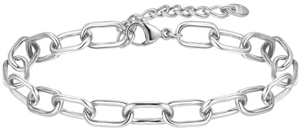 Gold/Silber plated Armbänder mit geprägtem Muster für Frauen, Dainty Stack Trendy stapelbare wasserdichte Paperclip Kette Armbänder Körper Schmuck Geschenke für Frauen
