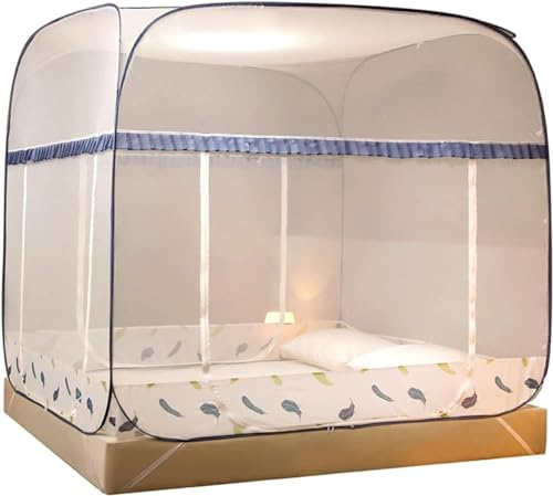 GJMSSMY Zanzariera per Tenda da Campeggio all'aperto, zanzariera per Letto Singolo/Matrimoniale, Design anticaduta (1,8 m)