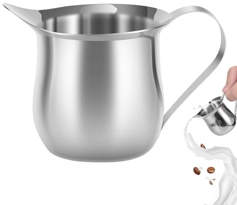 Milchkännchen Edelstahl - 90ml Milk Pitcher, Kleine Milchkanne Edelstahl Milch Aufschäumen Krug, Milchkännchen Perfekt Für baristas Espressos Latte, Milch Pitcher Milchaufschäumer Für Cappuccino