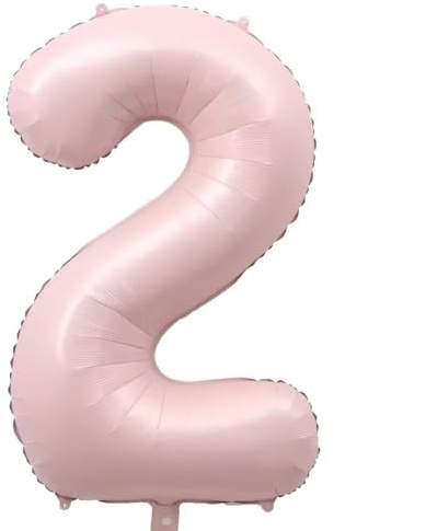 Ballon Chiffre 2 Rose bébé, Foil Ballon 2 Numero 101cm - Gonflable Ballons Numéro 2 Ansniversaire Fête Decoration - Supporte helium