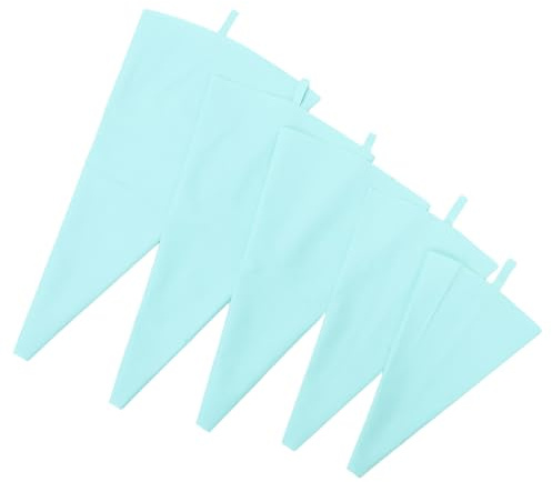 MUELODSIC 5 Pezzi Sacchetti Pasticcere Silicone Riutilizzabili Antiscivolo per Decorazione Torte Borse per Glassa e Facili da Pulire e Resistenti e