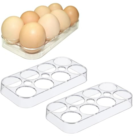 AUGTYRLV Set di 2 Contenitori per Uova per Frigorifero | Protezione per Uova, Adatti per Congelatore, Adatti per Cucina e Campeggio, Protezione Contro la Rottura