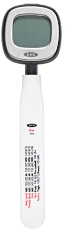 OXO Good Grips Chef's Precision Digital Instant Read Thermometer, Metallic Black, 25.4 x 10.9 x 1.8 cm