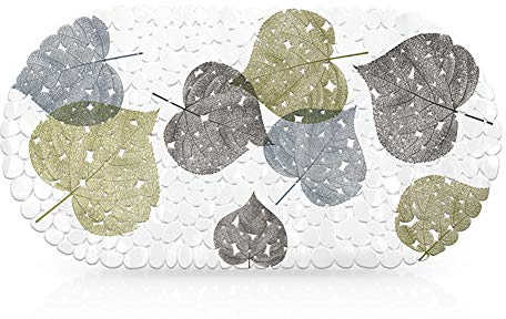 HomDSim Printed PVC Shower Mat, Bathtub Matts for Bathroom Non-slip, Pebble Bath Mats for Showers