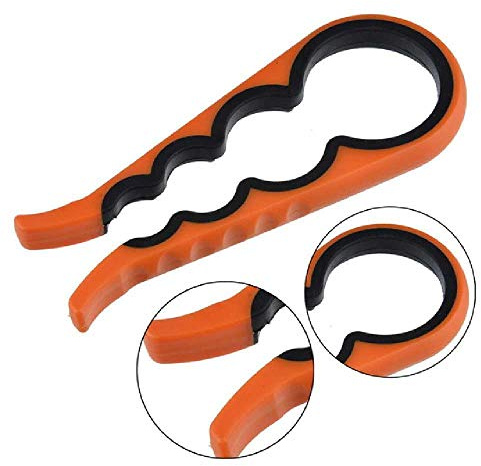 Casiz abrelatas manual, abridor de latas de seguridad y abridor de botellas con mango antideslizante y perilla de giro ergonómica, ideal para zurdos y para uso al aire libre naranja