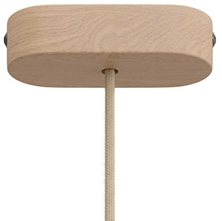 creative cables Ovales Lampenbaldachin-Kit aus Holz - Neutral