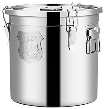 MNSSRN Barilotti di stoccaggio e Trasporto sigillati, barilotti di Latte in Acciaio Inox 304 di Alta qualità, Botti di Vino, Serbatoi sigillati a Prova di Insetti e antidoccia,Sanding Bucket,33L