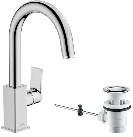 hansgrohe Vernis Shape Mitigeur de lavabo 200 avec tirette et vidage synthétique, chromé, 71564000