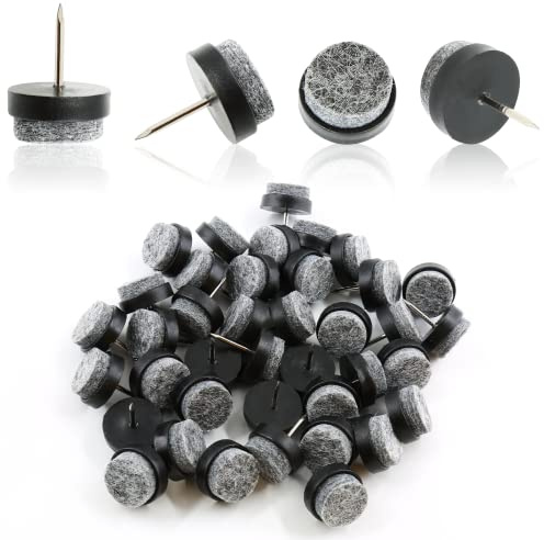 Qjaiune 40 feltrini per gambe di sedie, piedini per mobili da 18 mm, protezioni per mobili, mobili, tavoli, piedini in plastica per sedie e pavimenti in legno (nero)