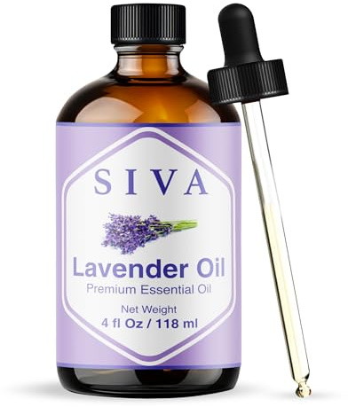 Siva Lavender Essential Oil - 4 Fl Oz – 100% Natural Lavender Oil - for Diffuser, Face, Skin Care, Aromatherapy, Hair Care, Scalp and Body Massage - with Dropper