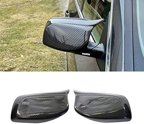 1 Paar Auto Spiegelkappen，Rückspiegelgehäuse，Abdeckungen Seitenspiegel，Tür Spiegelkappen für F20 F22 F23 F30 F31 F32 F33 F36 F87 M2 X1 E84（Carbon fiber sticker）