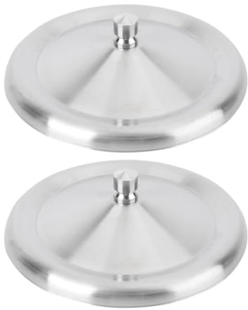 Operitacx 2 Stück Edelstahl-Becherabdeckungen für Getränke, Tassenabdeckung, Teetassen mit Deckel, runder Tee-, Coffee- und Wasserbecherdeckel für Camping, Büro-Teetasse, Heimküche 8CM
