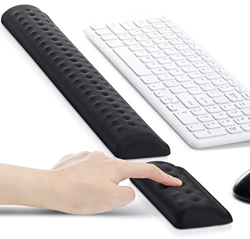 Gimars Handballenauflage Tastatur mit Massagepunkt, Ergonomisch Gelkissen Memory Foam Tastatur Maus Handauflage, Gaming Zubehör für PC Computer Laptop Büro Tippen Schmerzlinderung Keyboard Wrist Rest