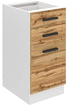 Belini Unterschrank SDSZ 40 cm, ohne Arbeitsplatte, Wotan-Eiche | Küche, Küchenunterschrank Breite, Küchenschränke, Küchenschrank mit Schubladen