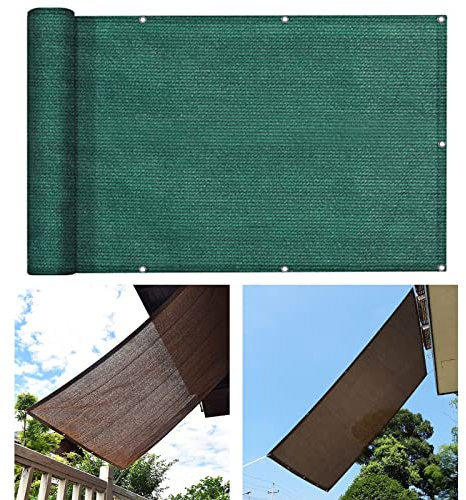Tenda da Sole per Esterno 3.4 x 5 m Frangivento Anti-UV HDPE Vela Ombreggiante Quadrata con Fascette e funi per balconi recinzioni, Verde