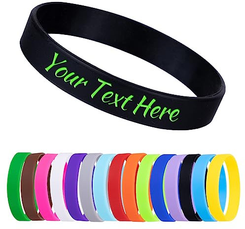 Benutzerdefinierte Silikon-Armbänder - Personalisierte Gravur für Veranstaltungen, Unterstützung, Hochzeit, Motivation, Bewusstsein - 1/10/30/50ct Optional