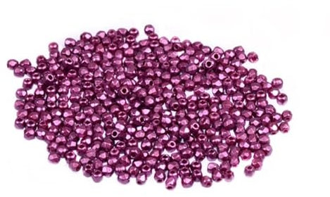 600pcs Fire Polished Faceted Beads Round 2 mm, Chalk White Burgundy (3000-25031), Bohemia Crystal Glass, Czechia 15119001