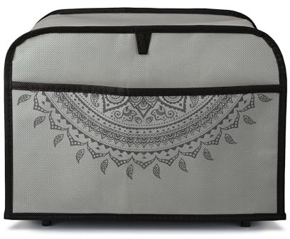 kwmobile Cover Compatible with 2 Slice Toaster - Cover for Toaster - Indian Sun Grey