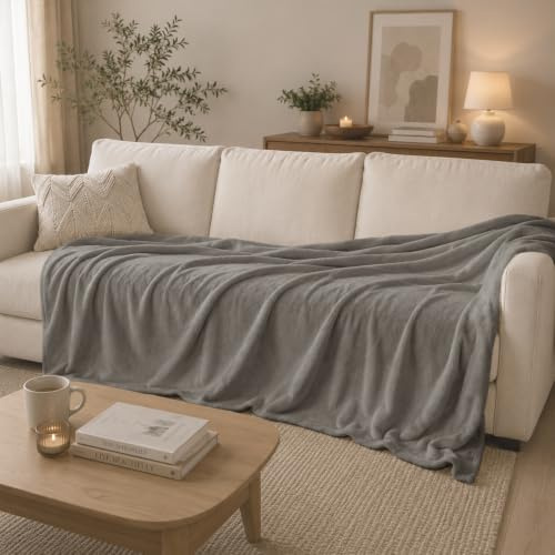HOMEYA Manta de Franela para Cama 90/105, Cálida y Suave, 160x220 cm, Café | Manta para cama 90/105 extra suave, mantas para sofá térmicas para invierno, confort diario, opción ideal para regalar