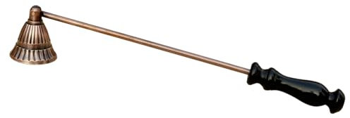 Living Ideas Handgefertigter Kerzenlöscher aus massivem Messing mit Holzgriff, antikes Kupfer, Kerzenlöscher, modernes Design, Kerzenlöscher, Geschenk für Kerzenliebhaber, klassischer Look, Docht