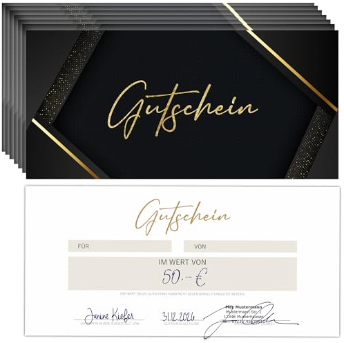 Eummel 25 Zauberhafte Blanko Gutscheine zum selber Ausfüllen | Für Nagelstudio Friseur Kosmetik Massage Wellness Gastro Beauty etc. | Vorlage Gutscheinkarten Geschenkgutscheine