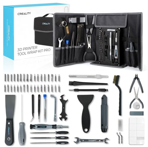 Creality Official 3D Printer Tools Kit, 74 Pieces 3D Printer Tool Wrap Kit Pro 3D Printer Accessories with Storage Bag for 3D Printer Nozzle Cleaning Removing Model Processing Multi-Purpose Tool Box