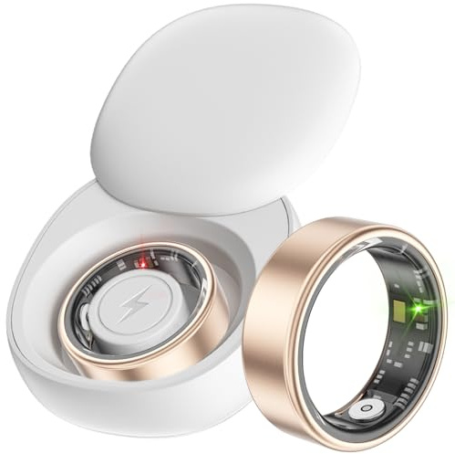 Smart Ring Fitness Ring Tracker Smartringe für Herren Damen Schrittzähler Aktivitätstracker 5ATM Wasserdicht Schlaftracker Smartring Herzfrequenz Pulsmessser Fitnesstracker Android iOS Größe 10