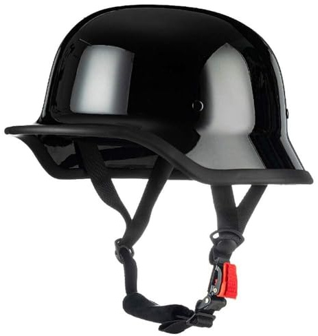 VVPEC Mezzo Casco Jet Caschi Moto retrò Casco Scodella Portatile, ECE Omologato Mezzo Elmetto da Moto retrò per Uomo Donna Biker Cruiser Scooter Touring(1,L(59~60CM))