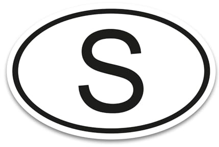 iSecur S Aufkleber Länderkennzeichen Schweden 17,5 x 11,5 cm - kfz790 | Selbstklebender Länderkennzeichen-Aufkleber S, UV-beständig, wetterfest und langlebig für Fahrzeuge und Anhänger